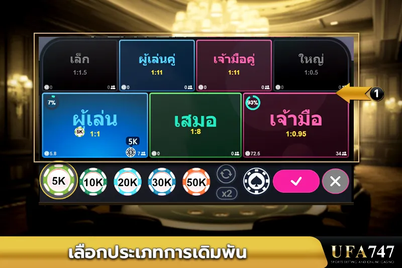 เลือกประเภทการเดิมพันบาคาร่า