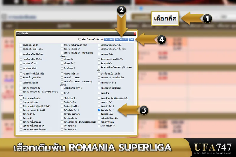เลือกเดิมพัน Romania Superliga