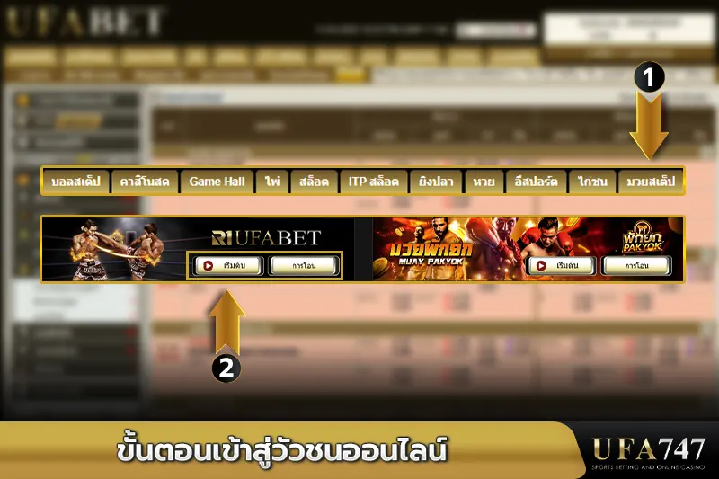 ขั้นตอนเข้าสู่วัวชนออนไลน์