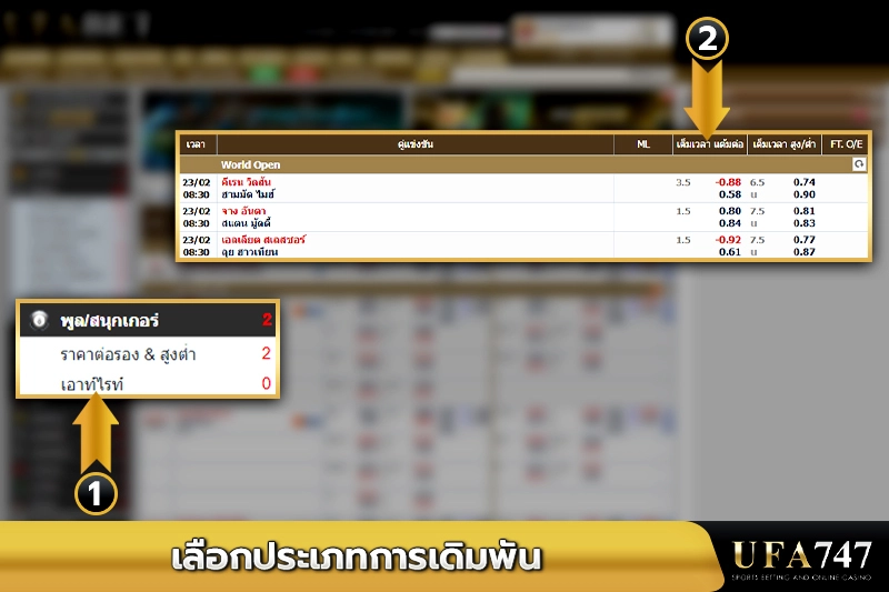 เลือกประเภทการเดิมพันสนุกเกอร์