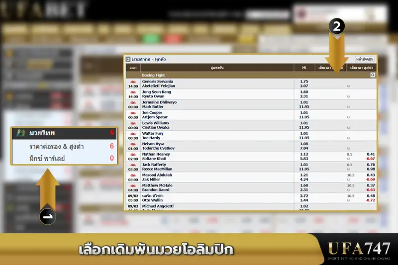 เลือกเดิมพัน-มวยโอลิมปิก