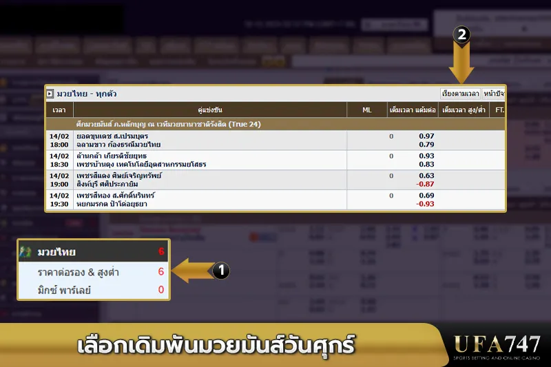 เลือกเดิมพันมวยมันส์วันศุกร์